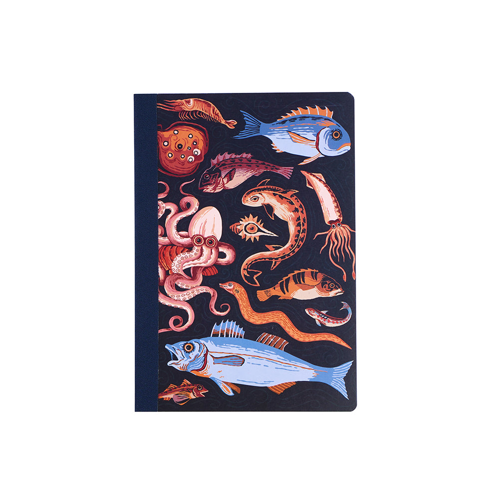 A5 Cosmo Air Light Dot Grid Notebook: Marine Mosaic
